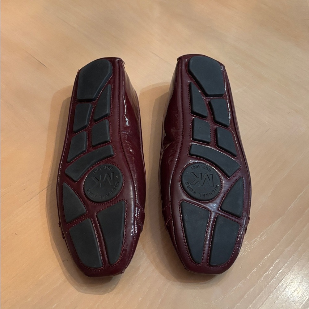 Michael Kors Fulton Merlot Ballet Flat With Gold MK Logo - Size 9.5 M - Picture 7 of 9